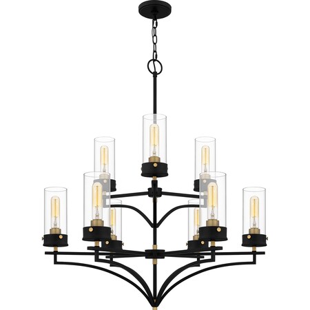Quoizel Hillside Chandelier 9 Lights Matte Black HLS5031MBK